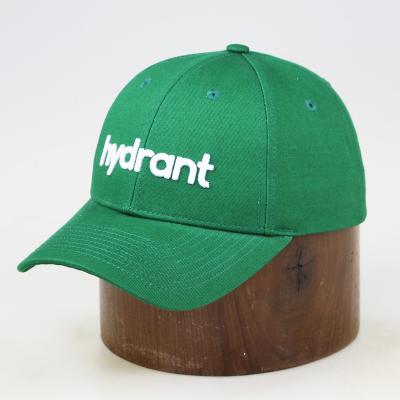 China 6 Panel 3D Logo Striped Green Striped Baseball Hat Custom Embroidered Hats for sale