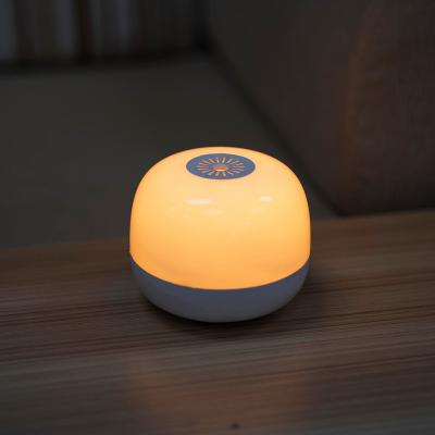 China Hot-selling Modern USB Operation Decorative Amber Color Table Light Portable Bedside Dimming Bedroom Lamp with Air Purifier for sale