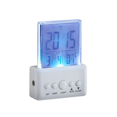 China Calendars Kids Wake Up Alarm Clock Digital Travel Clock Big Nap Bedside LED Night Light Easy Setting Time-Date-Display Alarm Clock for sale