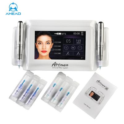 China Permanent 2 In 1 Make Up Tattoo Pen Artmex V8 Digital PMU+MTS Tatoo Intelligent Permanent Makeup Machine for sale