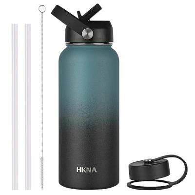 China Sustainable Stainless Steel 1000ml Vacuum Insulated Hydro Sports Water Bottle Flask With 100% Straw Lid Travel Leakproof 32oz Wholesale for sale