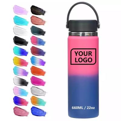 China PORTABLE PORTABLE Sports Stainless Steel Water Bottles Sublimation Hydraulic Flask With Lid Wide Mouth Custom Logo Fast Delivery for sale