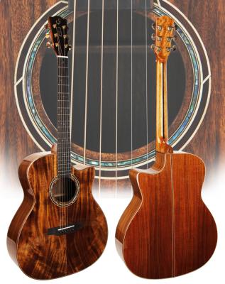 China Cutaway 41 inch all koa wood acoustic guitar with solid top for sale