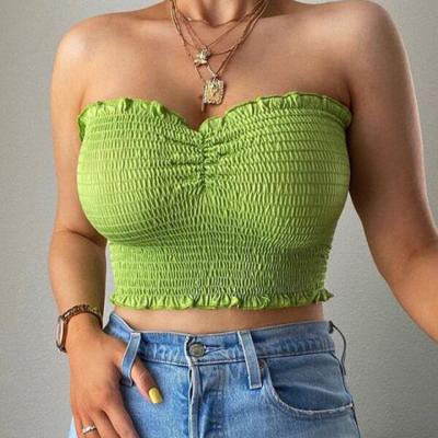 China QUICK DRY Tube Top New Designs Women's Blouses and Shirts Summer Casual Crop Top Women's Vests for sale