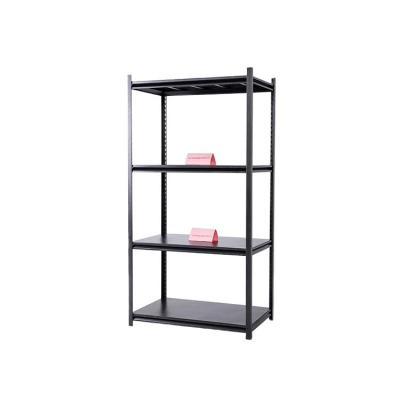 China Corrosion Protection 50kg Product Display 5-Layer Metal Storage Stacking Units Black Shelf Adjustable Angle Steel Rack for sale