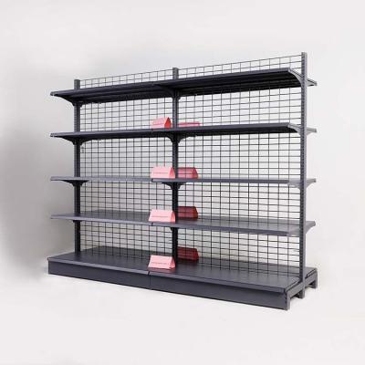 China Double-sided 40kg 5-Layer Double Sided Gondola Net Panel Steel Wire Mesh Rack Display Shelves For Supermarket for sale