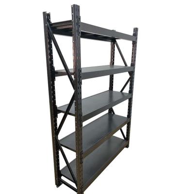 China Corrosion Protection 300kg Warehouse Garage Stacking Steel Racks 5-Shelf Heavy Duty Storage Unit Industrial Style Shelves for sale