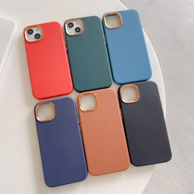 China Customized ultra-thin leather shockproof logo PC phone case tpu shockproof leather cover for iphone 11 pro max phone case 12 13 for sale