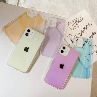 China Aurora Dazzling Shockproof Clear Colorful Acrylic Hard Phone Case For iphone 12 pro 13 13 Strong Protective Back Cover for sale