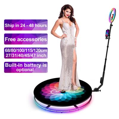 China Event/Party/Conference/Festival Shipping In 48h Dropshopping Wedding Led Photo Booth 360 Auto Video 360 Photo Booth 68cm 80cm 100cm 115cm With Motor for sale