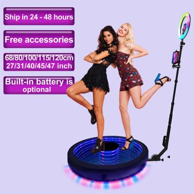 China Event/Party/Conference/Festival 100cm Rotating Platform 360 Photo Booth Machine Glass Rotating 360 Selfie Wedding Booth Automatic Slow Motion Photobooth for sale