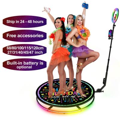 China Party Shipping In 48h 68cm 80cm 100cm 115cm Wedding Led Photo Booth 360 Auto Video Photo Booth With Ring Light for sale