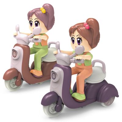 China Mini Friction Toy Wholesale Cute Girls Cartoon Pull Back Motorcycle Friction Toys For Children for sale