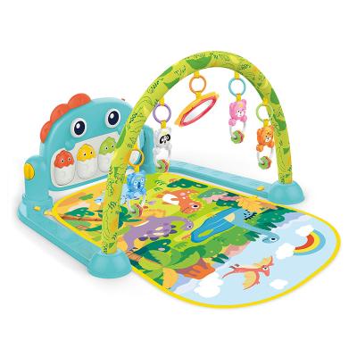 China Toy The Best Musical Foldable Dinosaur Educational Cute Play Mat Toys Piano Fitness Rack For Kids for sale