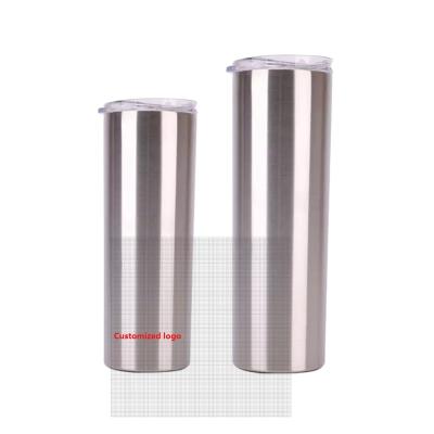 China Skinny Tumbler Sublimation Blank 20oz Tumbler Straight Stainless Steel Travel Cups Double Wall Insulated With Lid And Straw for sale