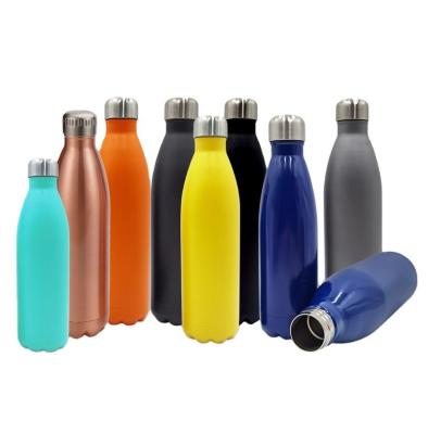 China Powder coated Double Wall Vacuum Cola Shaped Stainless Steel Sport bottle drinking water Flask for sale