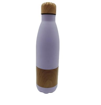 China Gradient 2 colors glitter water bottle Double Wall Cola Shaped Stainless Steel Sport bottle drinking water vacuum Flask for sale