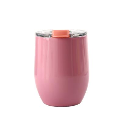 China Vacuum insulated seamless Wine tumbler with lid,Double Wall Stainless Steel Vacuum Egg Shape Tumbler Mug with Lids for sale