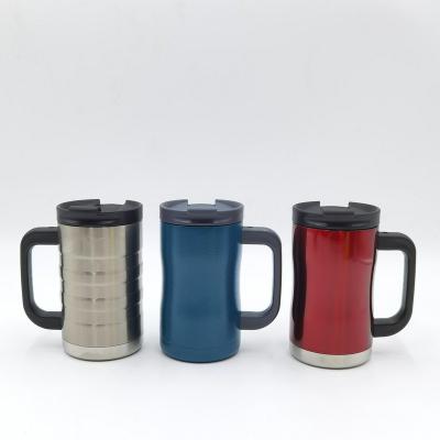 中国 450ml Custom Logo Printed Beer Double Wall Stainless Steel Mug With Handle 販売のため