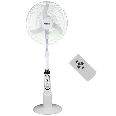 China High Quality Plastic Solar Rechargeable Standing Fan With DC Plug for sale