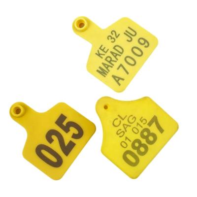 China Animal Ear Tag OTPS Customized Cattle Cow Triangle Ear Tag 13.56mhz rfid TPU SI HF UHF Pig Cattle Cattle Ear Tag With Chip of rfid for sale