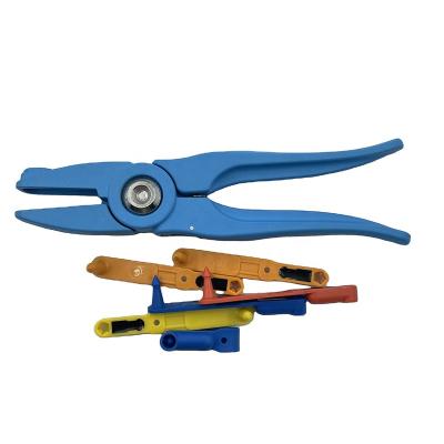 China Locking OTPS High Quality Stainless Steel Band Shape Sheep Ear Tag Applicator Hog One-Piece Pliers For Ear Tag Hogs for sale