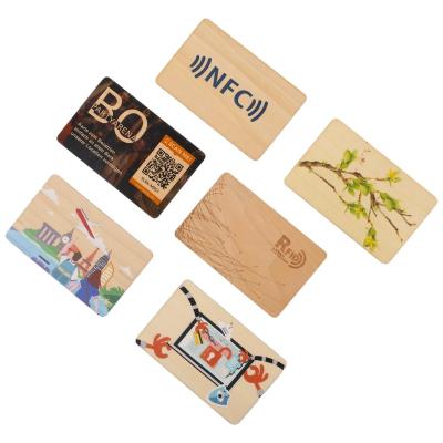 China Waterproof / Programmable Bamboo Wood Business Cards Waterproof OTPS Chip 13.56 MHz F08 RFID ISO14443A Smart 213 / 216 NFC Wood Hotel Key Card for sale