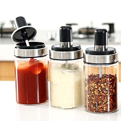 China Sustainable 200ml 250ml Spice Jar Bottles Spice Jar Packing Seasoning Jar Jar With Spoon With Brush for sale