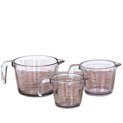 China 1000ml 500ml 350ml 3 Sizes Microwave Oven Safe Borosilicate Glass Measuring Cup 3size Pyrex Glass Stocked Measuring Jug for sale