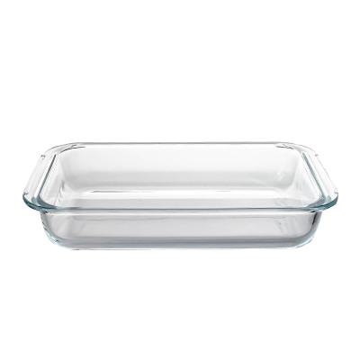 China Stocked Rectangular Borosilicate Baking Dish Mold Pyrex Microwave Oven Safe Glassware 2800ml for sale