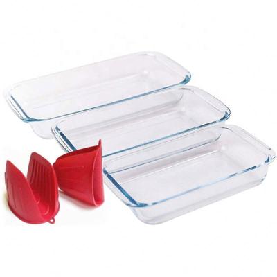 China Refractory Borosilicate Glass Pyrex Bakeware Dish Bakeware Microwave Oven Baking Tray for sale