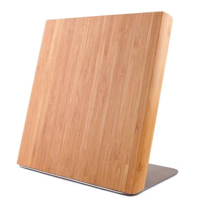 China Viable high quality natural bamboo kitchen knife magnetic block set storage rack block for wholesale for sale