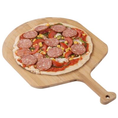 China 16 Inch Pizza Skin Disposable Oven Handle Spatula Paddle Cutting Board Natural Bamboo Wooden Cutting Board for sale