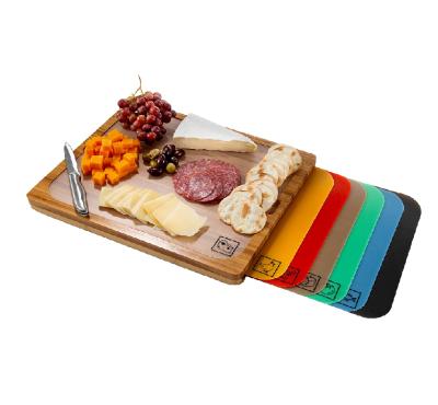 China Viable Custom Hot Selling Bamboo Cutting Boards Chopper With Different Color 7 Cutting Mats For Kitchen Using for sale