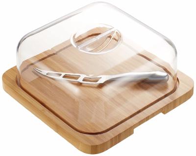 China Eco - Friendly Classic Bamboo Serving Tray Bamboo Food Dish With Cover for sale