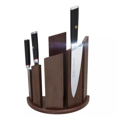 China Viable Magnetic Knife Holder Wooden Kitchen Knife Block Desktop Knife Holder for sale