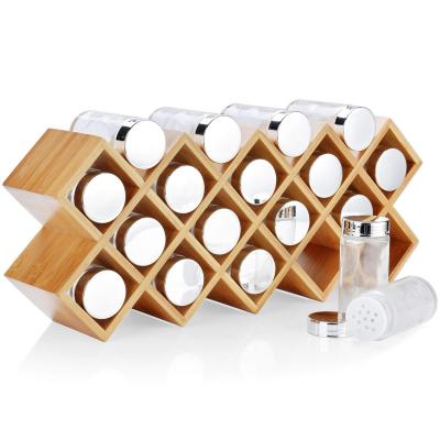 China 3 Layers Sustainable Spice Rack Kitchen Countertop Spice Organizer Cabinet Port Bamboo Organizer Rack Seasoning for sale