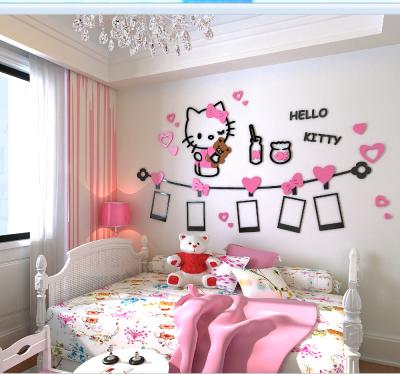 China Waterproof+Eco-friendly Hello Girls Room Wall Deco Sticker Kitty Wall Sticker Arts For Kids for sale