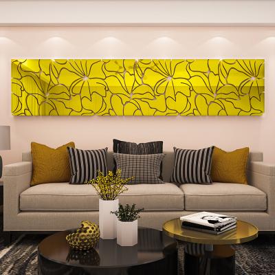 China Home Decoration3D Lily Mirror Wall Stickers DIY Acrylic Wall Stickers Eco-friendly Mirror for sale