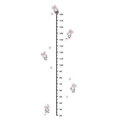 China Waterproof+Eco-friendly Pink Rabbit Height Measurement Sticker For Kids Room Kindergarten Wall Decor Acrylic Sticker for sale