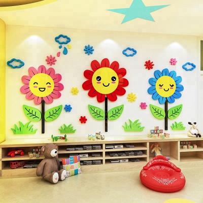 China 3D Flower DIY Home Decor Art Large Acrylic Removable Wall Sticker Room Decor 763 for sale