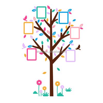 China Wall Decor Cartoon Wall Decal Kids Kindergarten Wall Decor Acrylic Tree Frame Photo Wall Sticker Removable+Piece Self-adhesive for sale