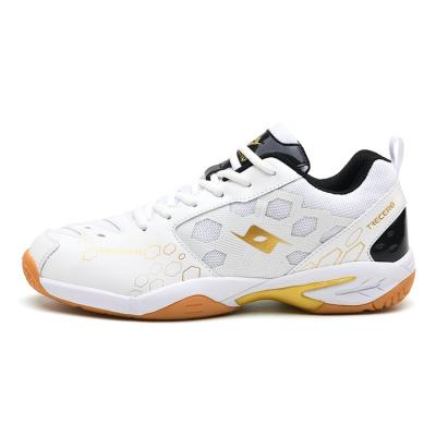 China 2021 new design breathable material synthetic leather + fabric men badminton shoes for adult for sale