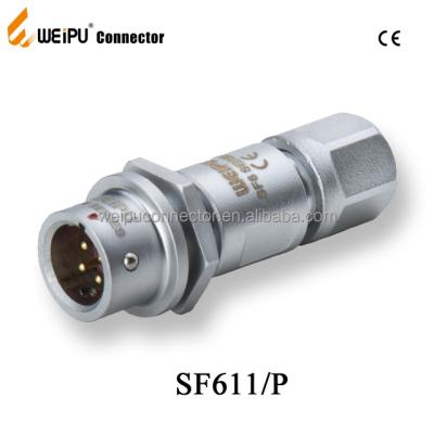 China SF611 Weipu Male Industrial Push Pull Connector Power Metal Electrical Plug for sale