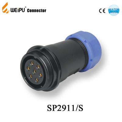 China Plastic Power Connector SP2911 Weipu Industrial Connector 12pin Threaded Female Cable Connector ip68 for sale