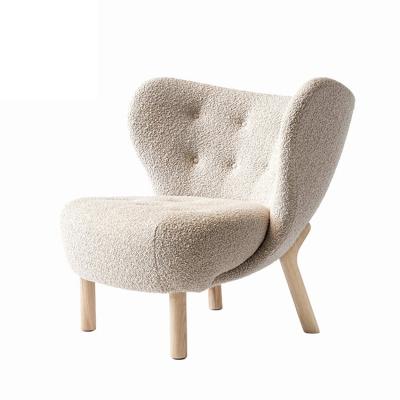 China Designer Adjustable Nordic Living Room Cream White Teddy (Other) Lounge Armchair With Stool for sale