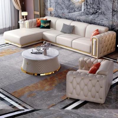 China Modern Royal Luxury Leather Chesterfield Sofa Set Removable Cover New Design For Hotel Living Room Sofa Home Furniture for sale