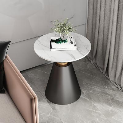 China Custom design durable side black marble modern living room stone coffee table river stone garden round modern marble coffee tables for sale