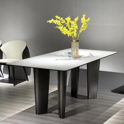 China Wholesale High End Modern Furniture Stone Round Marble Sintered Top Extendable Dining Table for sale