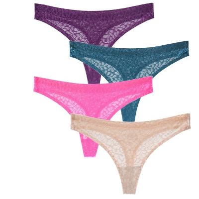 China Wholesale Low Rise Underwear Thong Panties Women Breathable Sexy Seamless Antibacterial Panties for sale